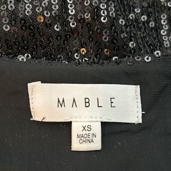 MABLE black sequins mini wrap dress sz XS extra small party cocktail prom dance - Picture 8 of 10